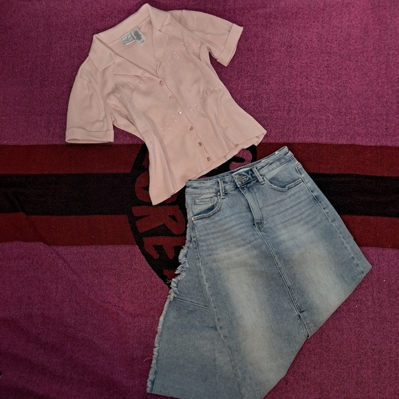 Risen Jeans Dresses & Skirts - Button Up And Maxi Skirt